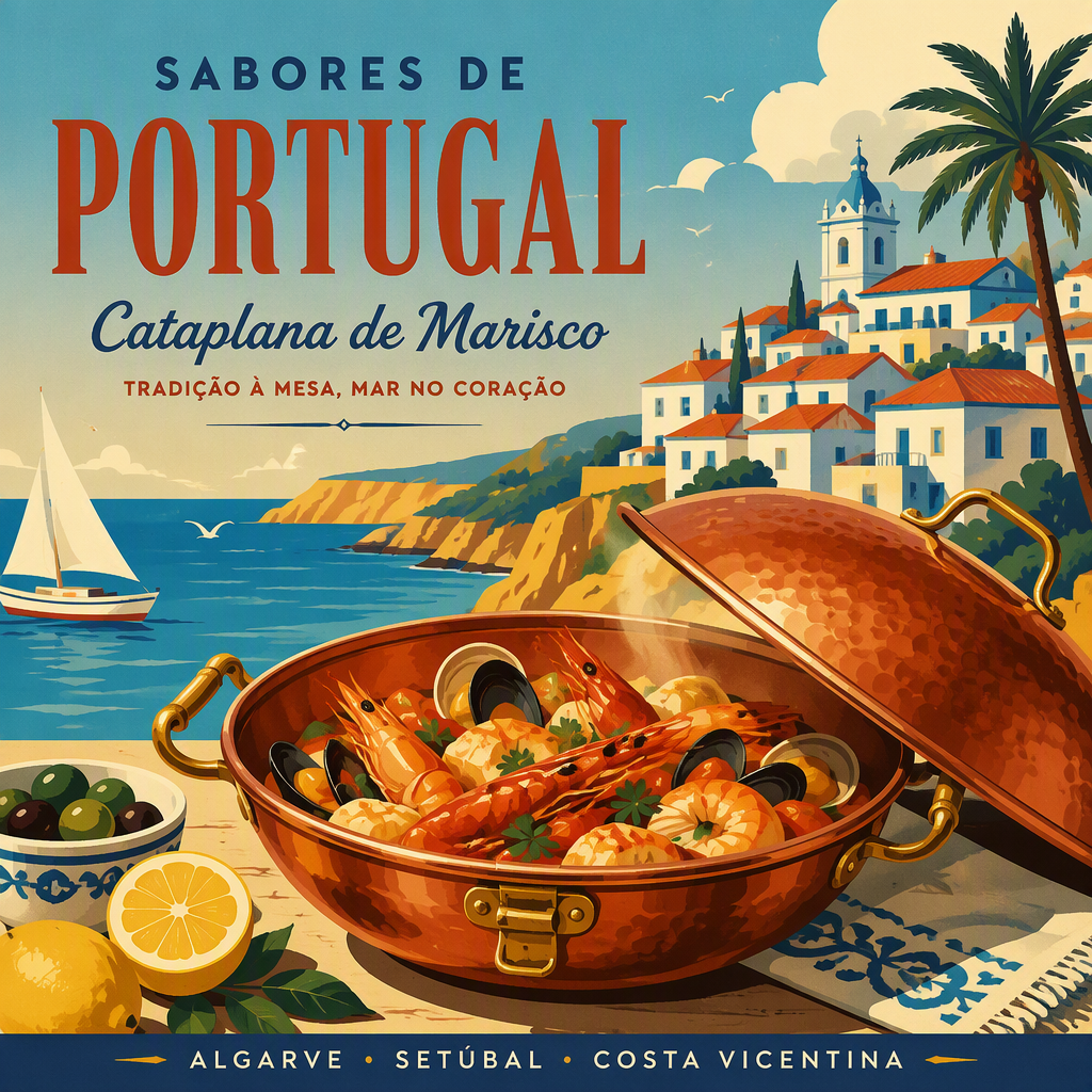 Perinteinen portugalilainen cataplana-mereneläväpata Perinteinen portugalilainen cataplana-mereneläväpata