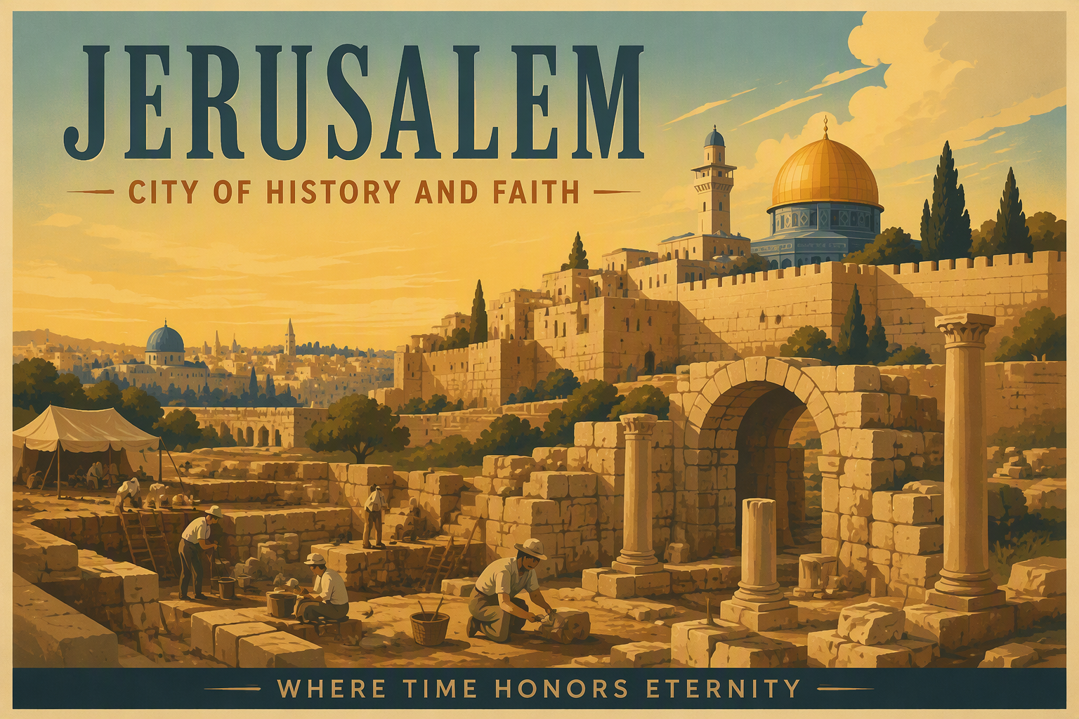 Muinaiset rauniot ja arkeologiset kaivaukset Jerusalemissa Muinaiset rauniot ja arkeologiset kaivaukset Jerusalemissa