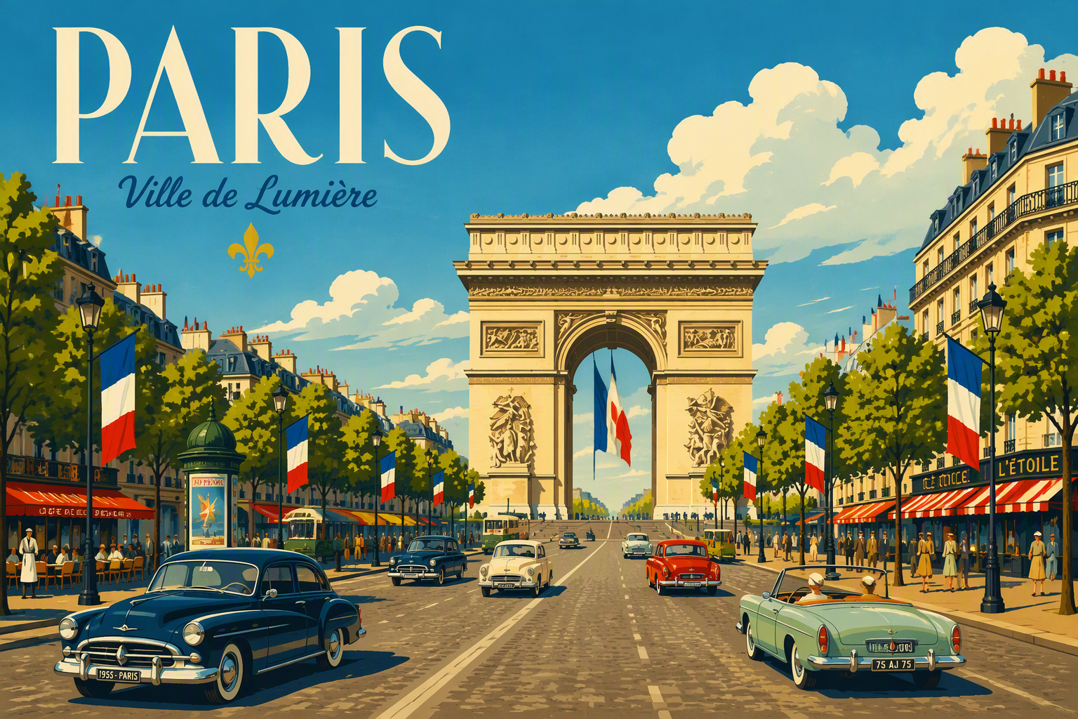 Champs-Élysées ja Arc de Triomphe Pariisissa