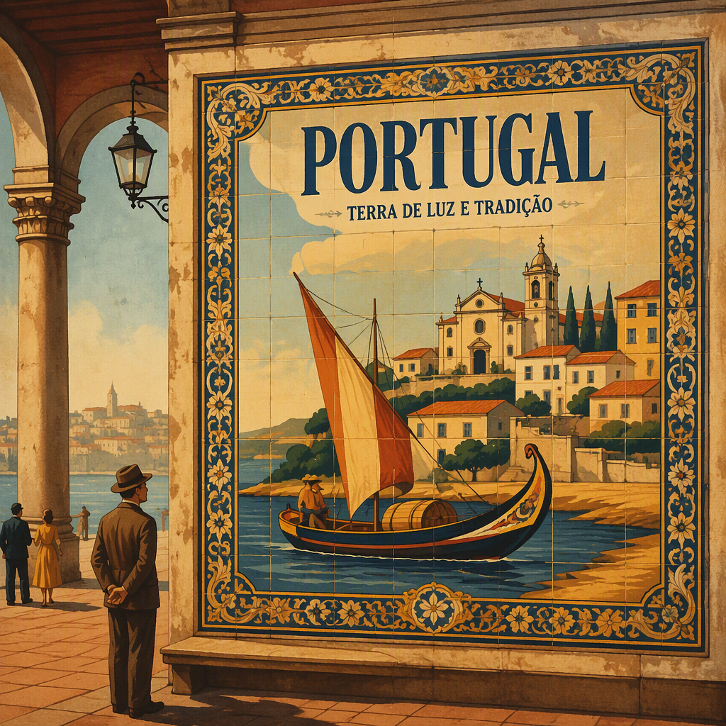 Perinteisiä portugalilaisia seinäkaakeleita taidemuseossa
