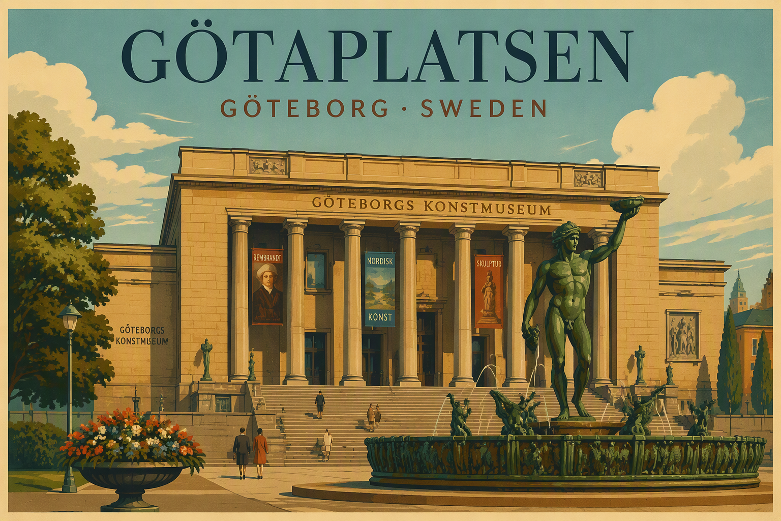 Göteborgin taidemuseon ulkokuori Götaplatsenilla