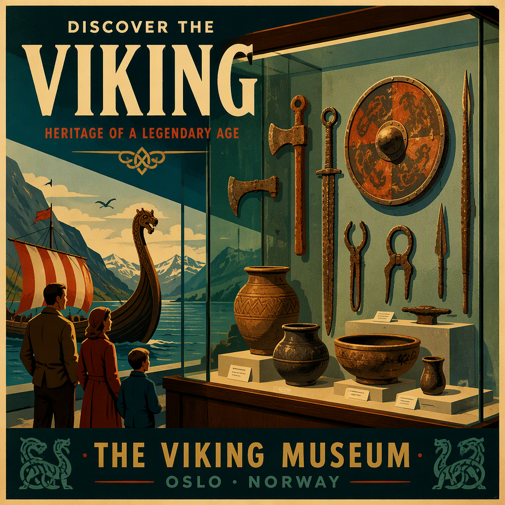Esillä olevia viikinkiaikaisia työkaluja ja esineitä museossa