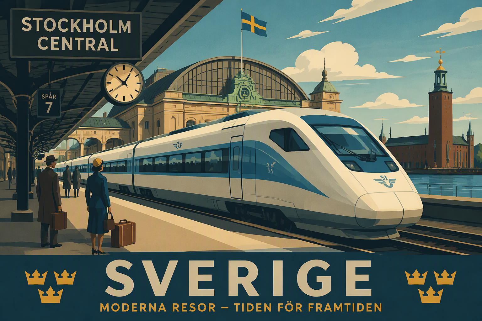 Moderni juna Göteborgin rautatieasemalla
