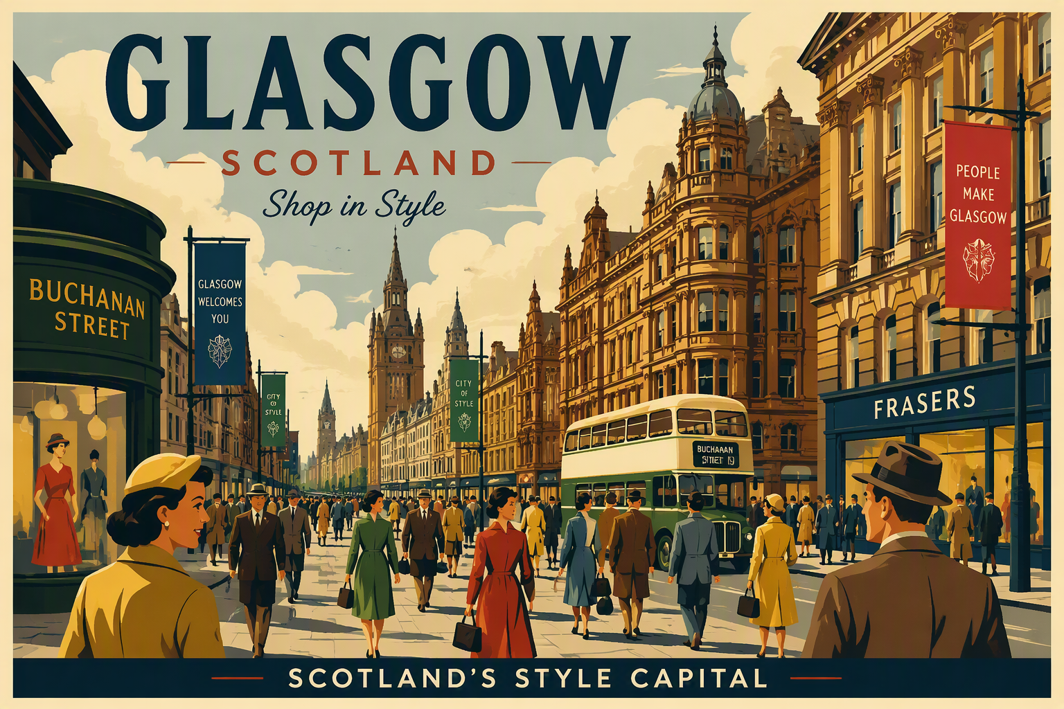 Vilkas kauppakatu Glasgow'n keskustassa Vilkas kauppakatu Glasgow'n keskustassa