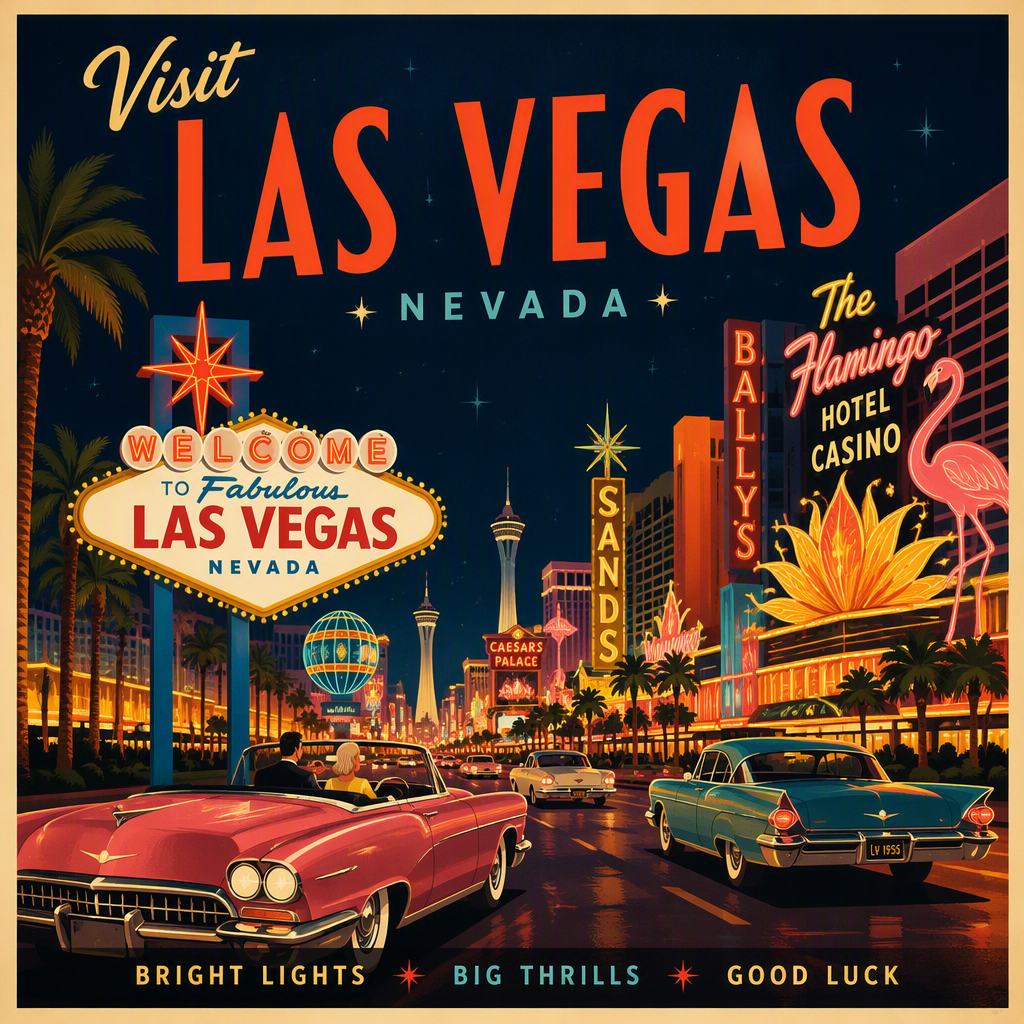 Las Vegasin kuuluisat neonvalot pimeässä yössä Las Vegasin kuuluisat neonvalot pimeässä yössä