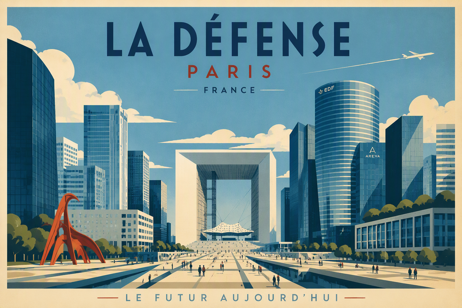 La Défense moderni liikekeskus ja Grande Arche