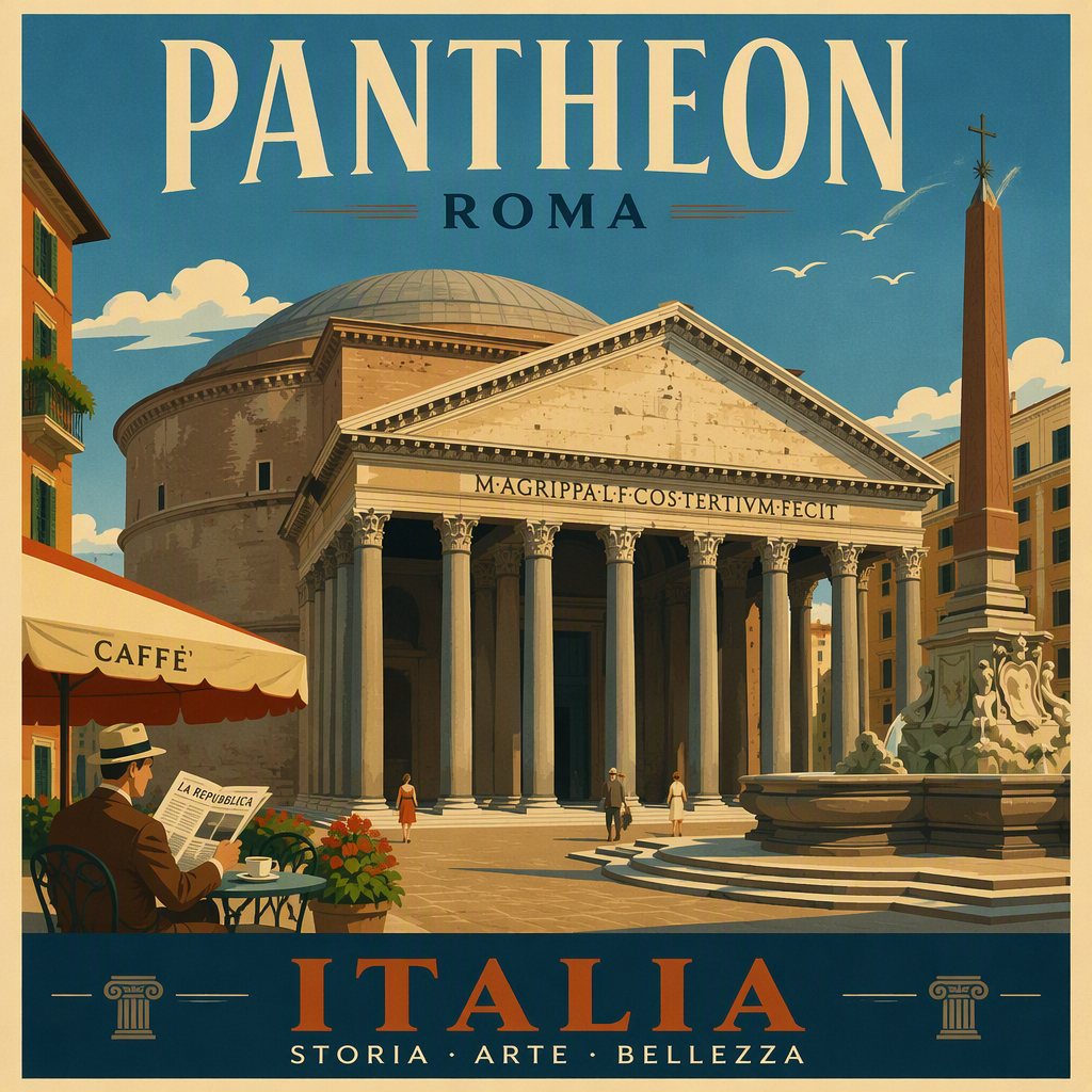 Panthéon-rakennuksen majesteettinen julkisivu ja kupoli