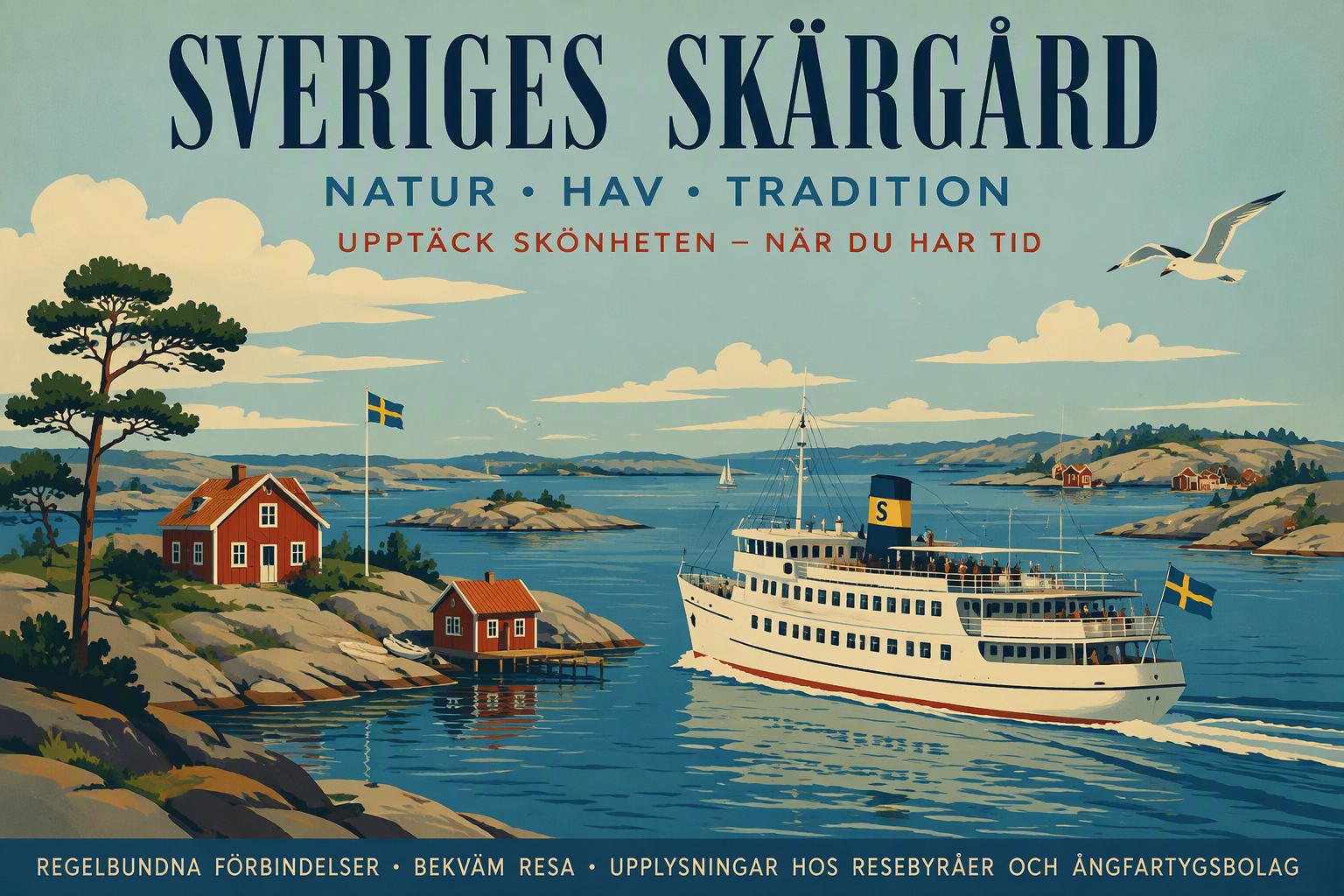 Matkustajalautta kulkee Göteborgin saaristossa