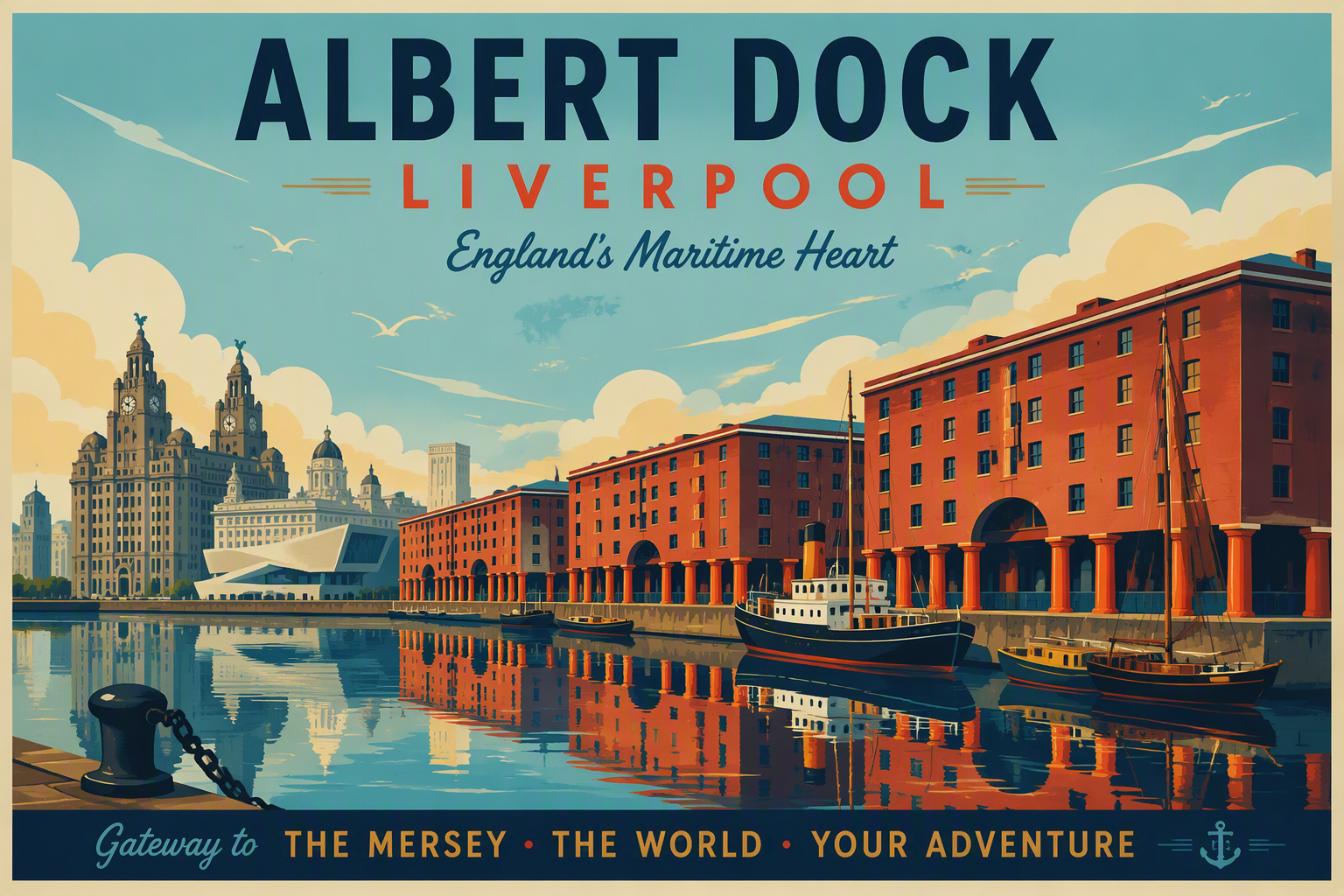 Historiallinen Albert Dockin satama-alue Mersey-joen rannalla Historiallinen Albert Dockin satama-alue Mersey-joen rannalla