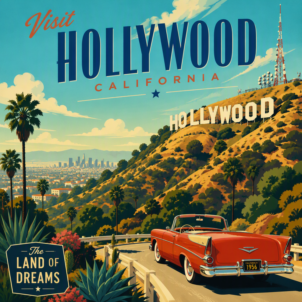 Hollywood-kyltti kukkulalla Los Angelesissa Hollywood-kyltti kukkulalla Los Angelesissa
