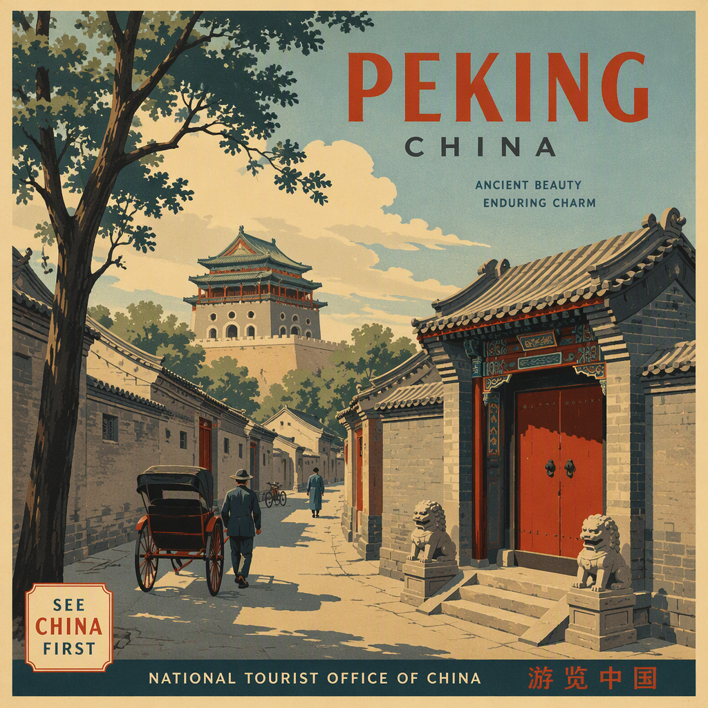Perinteinen kiinalainen hutong-piha ja kapea kuja Perinteinen kiinalainen hutong-piha ja kapea kuja