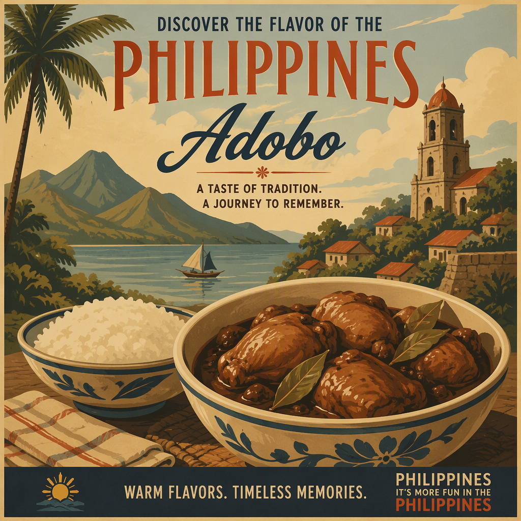 Perinteinen filippiiniläinen adobo-ruoka annoskulhossa