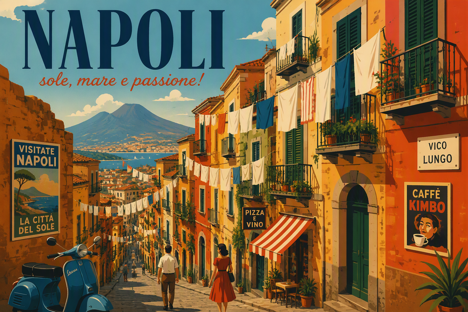 Historiallinen kapea katu Napolissa