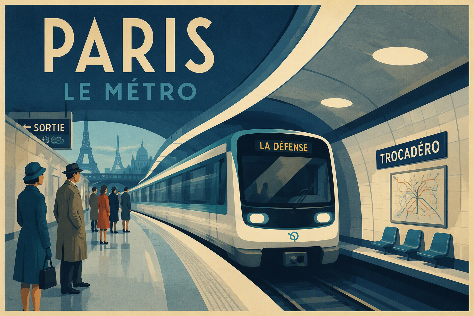 Moderni metro saapumassa asemalaiturille