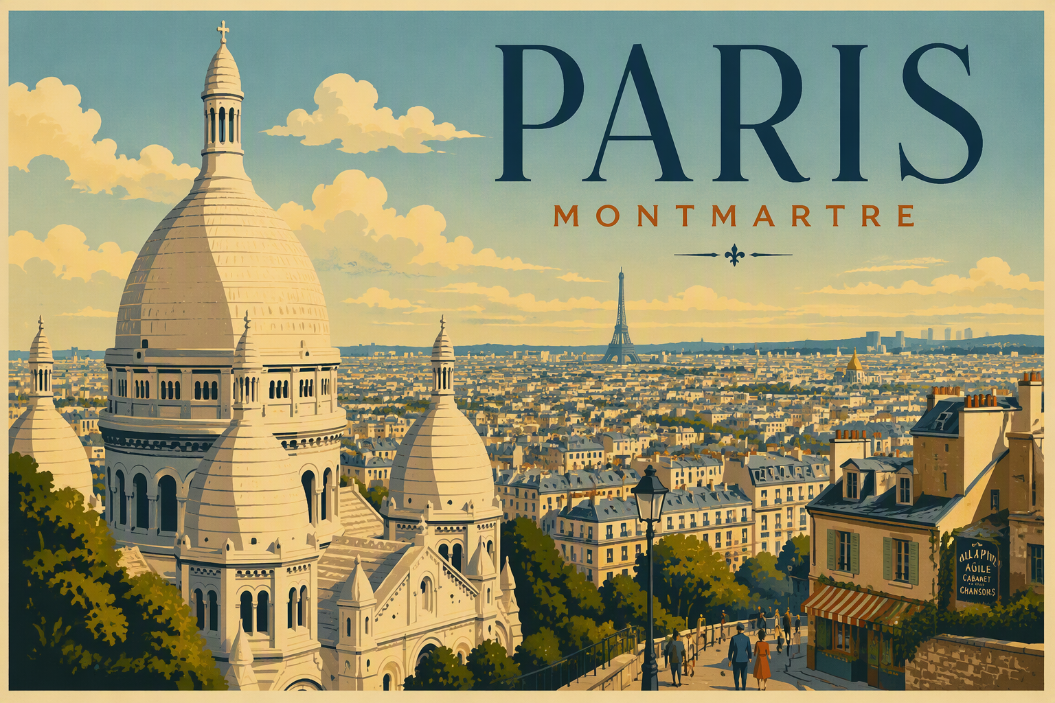 Sacré-Cœur-basilika kukkulan huipulla Pariisissa
