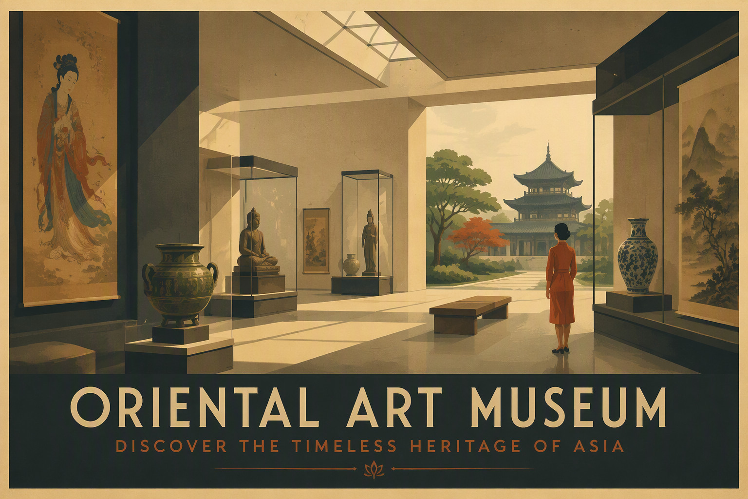 Museo d'Arte Orientale näyttelytilat ja arkkitehtuuri