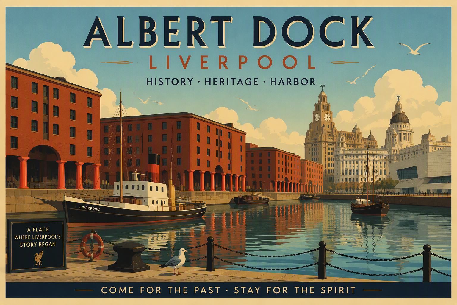 Historiallinen Albert Dockin alue Liverpoolin satamassa