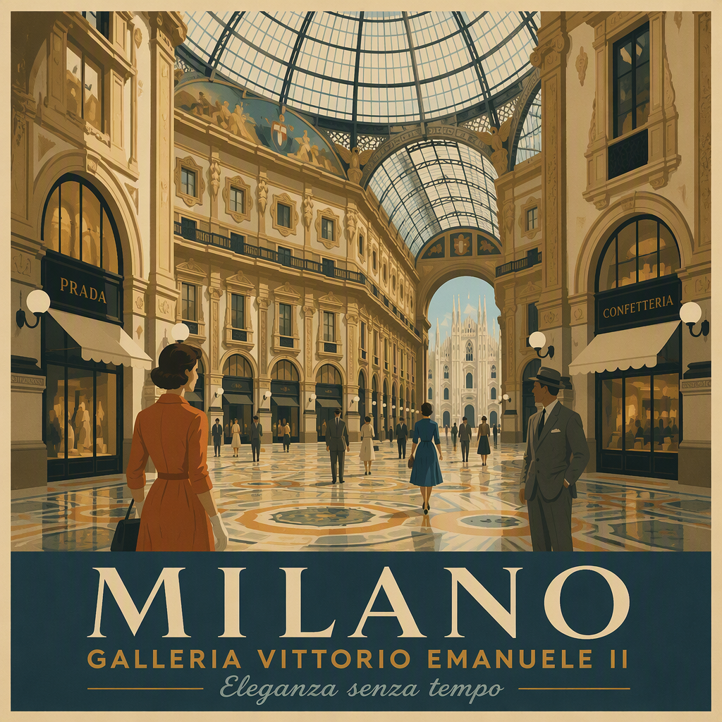 Galleria Vittorio Emanuele II:n lasikupu ja marmorilattiat Galleria Vittorio Emanuele II:n lasikupu ja marmorilattiat