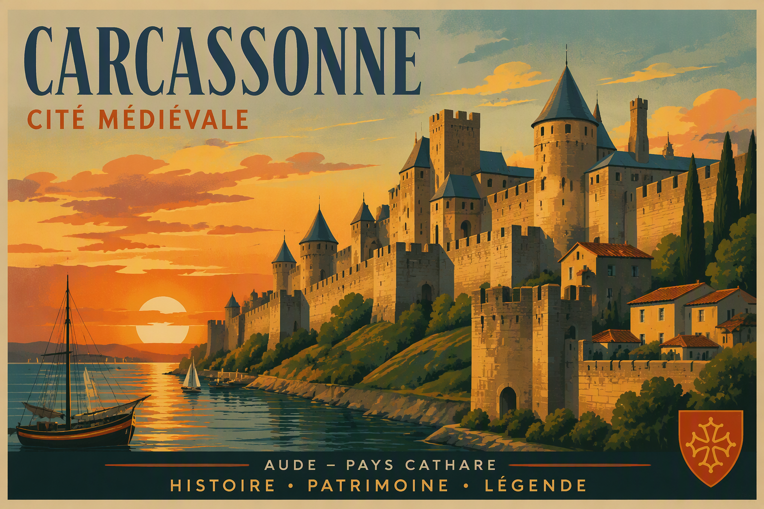 Castel Nuovo -linnan massiiviset tornit Napolin satamassa