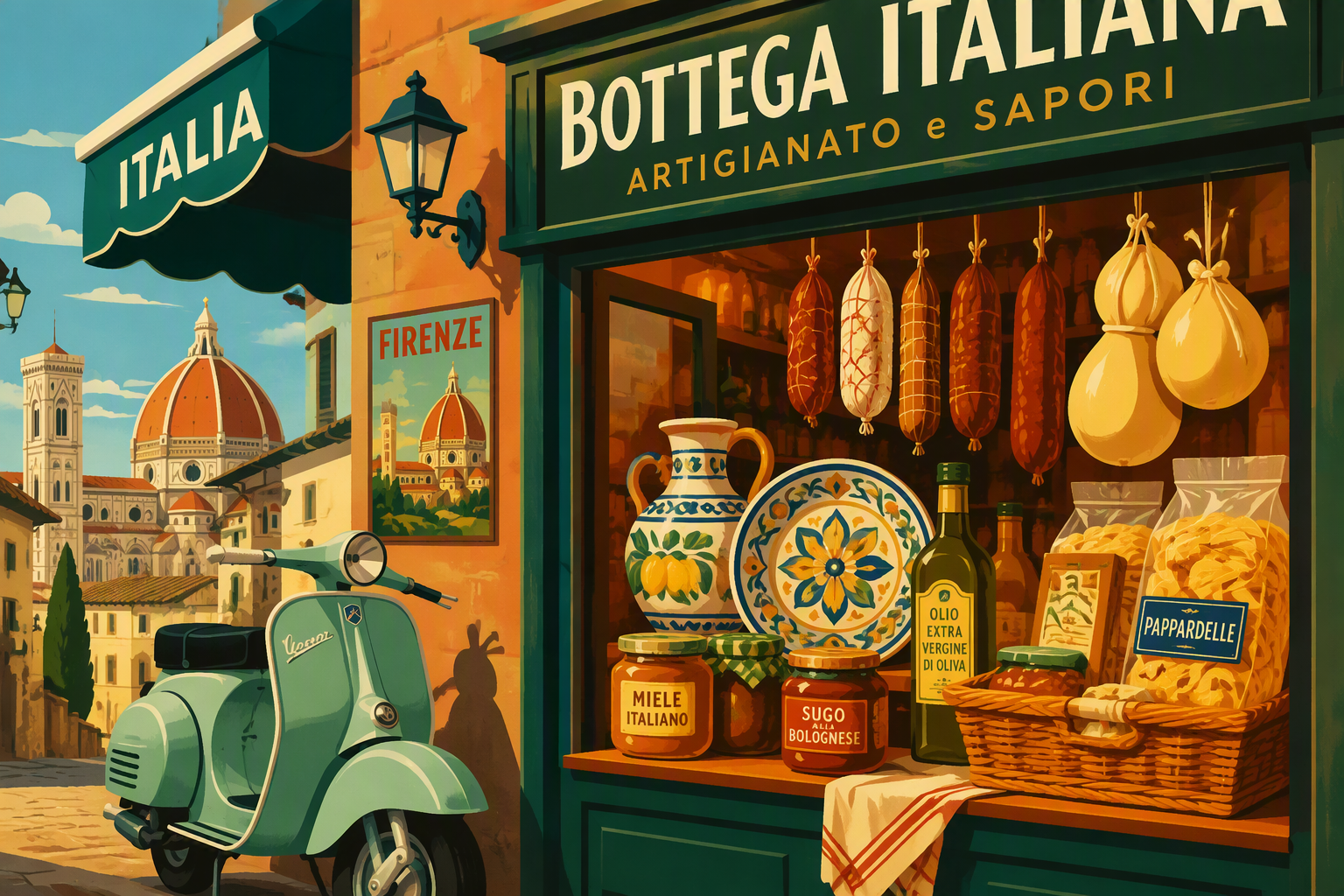 Tyylikäs italialainen putiikki historiallisella kadulla