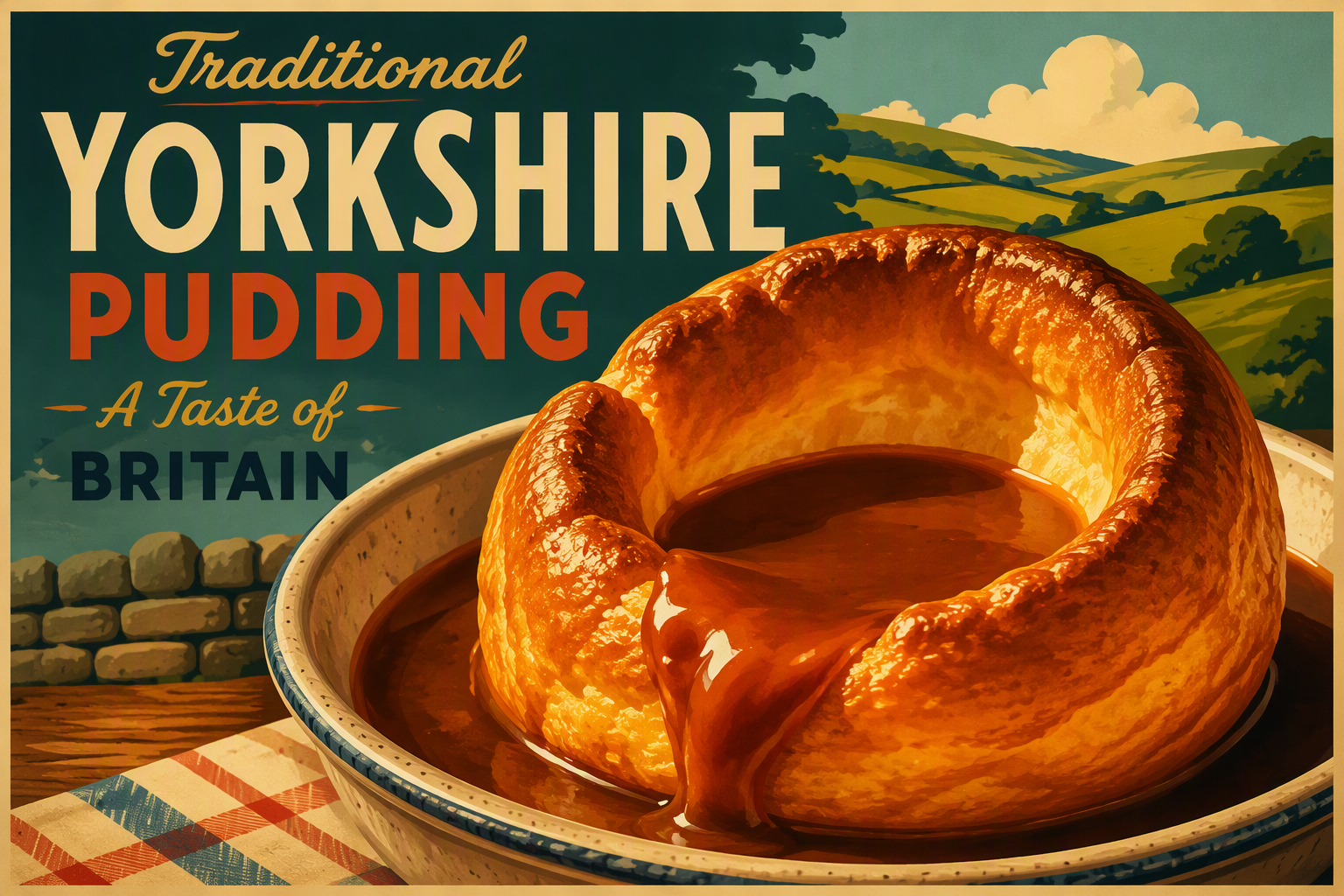 Yorkshire pudding ja täyteläinen kastike