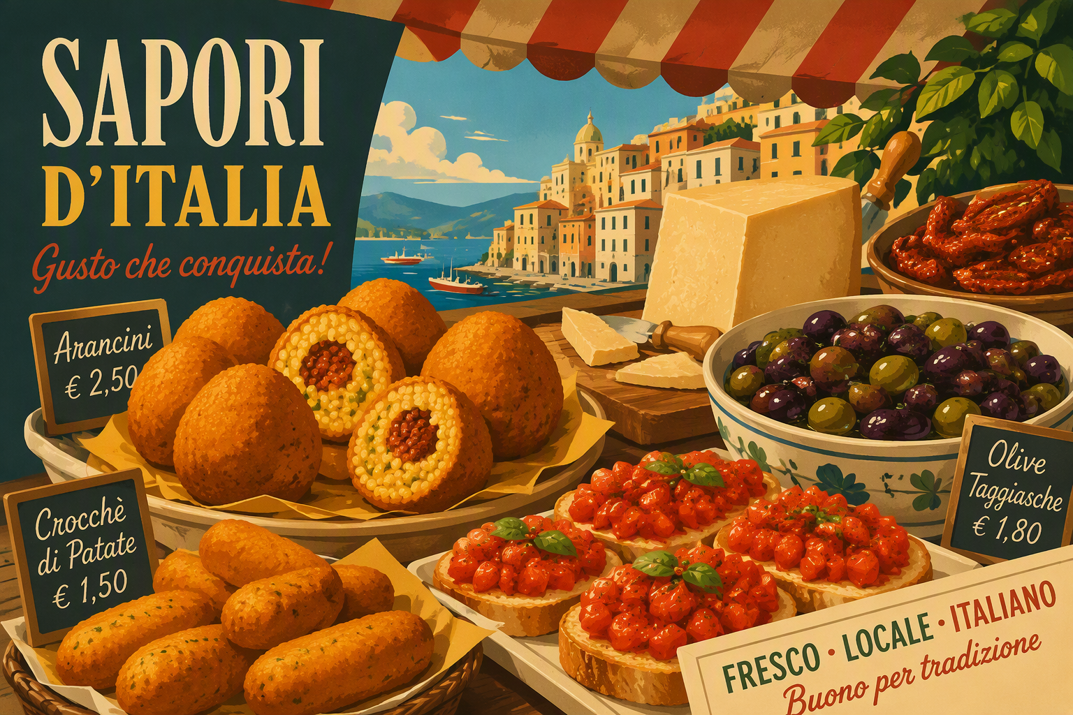 Katukeittiön herkkuja italialaisilla markkinoilla
