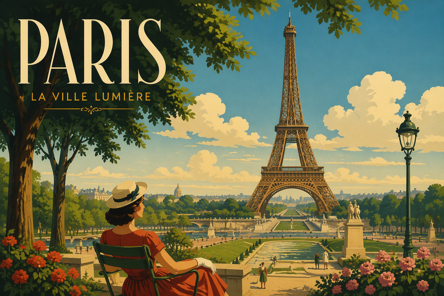 Eiffel-torni puiston näkökulmasta katsottuna