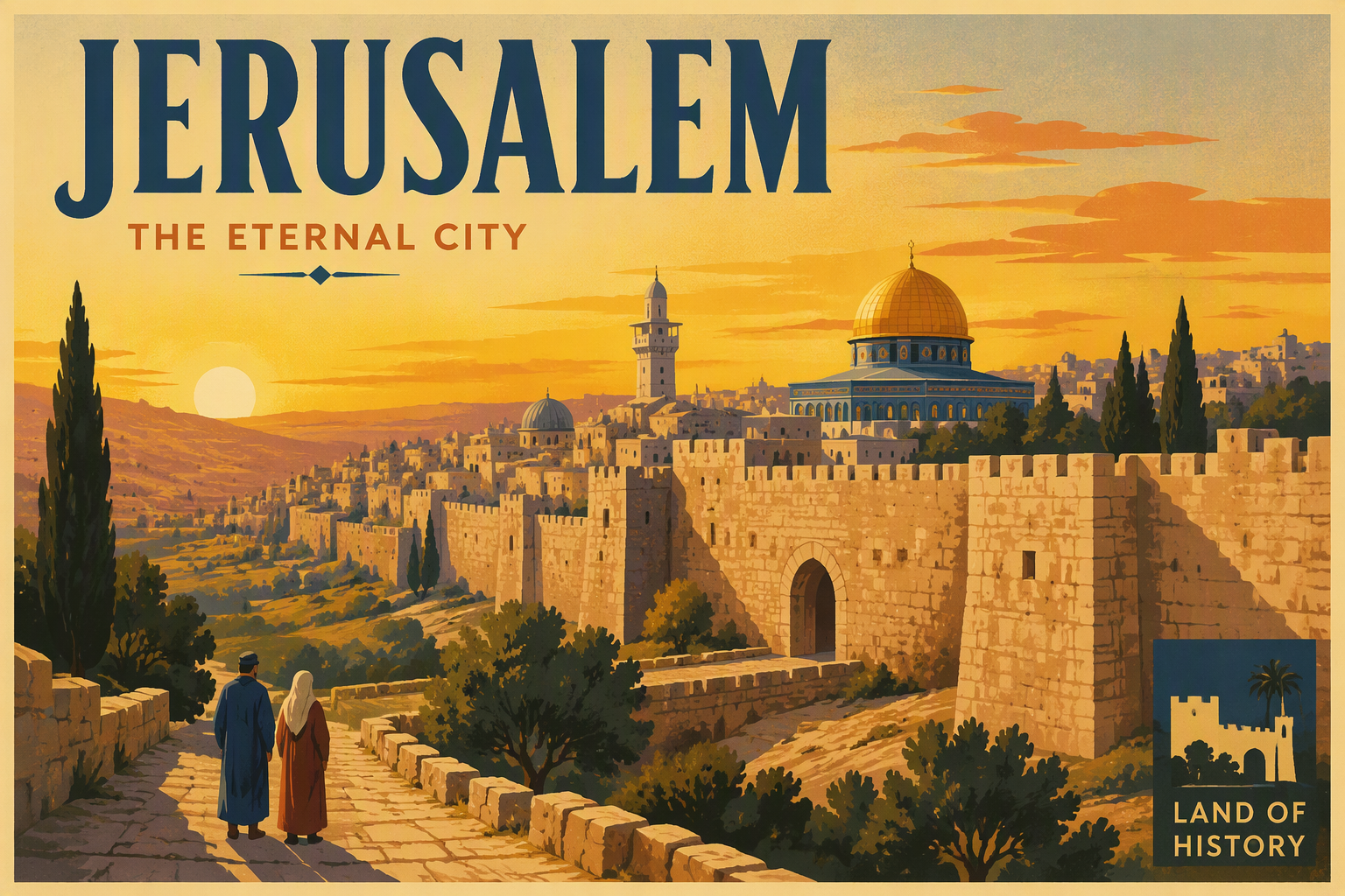 Jerusalemin vanha kaupunki auringonlaskun aikaan Jerusalemin vanha kaupunki auringonlaskun aikaan