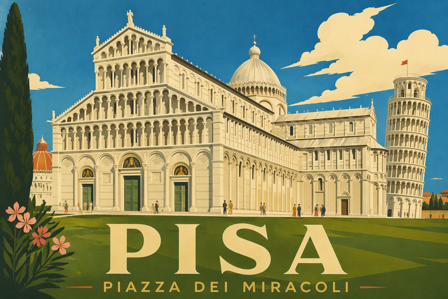 Pisan katedraalin upea julkisivu Piazza dei Miracolilla