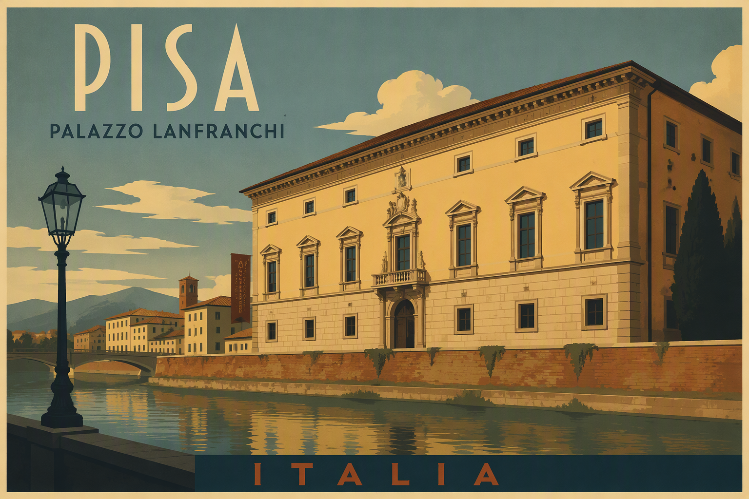 Palazzo Lanfranchin historiallinen rakennus Pisassa