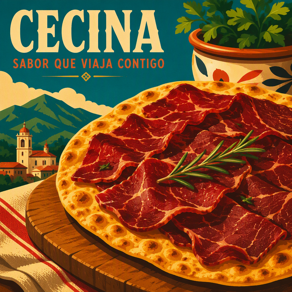 Perinteinen toscanalainen cecina-piirakka tarjoilualustalla