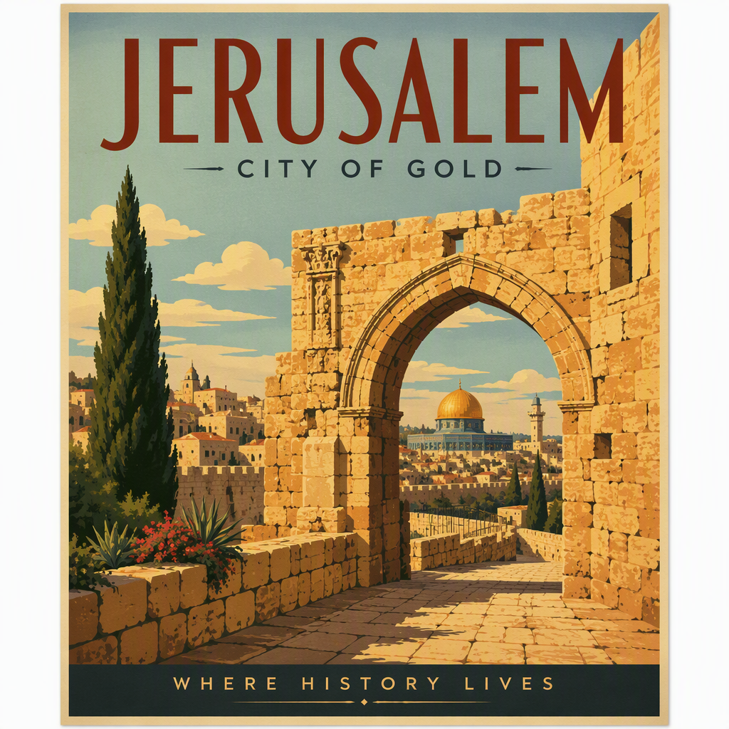 Muinaisia kiviholveja ja historiallista arkkitehtuuria Jerusalemissa