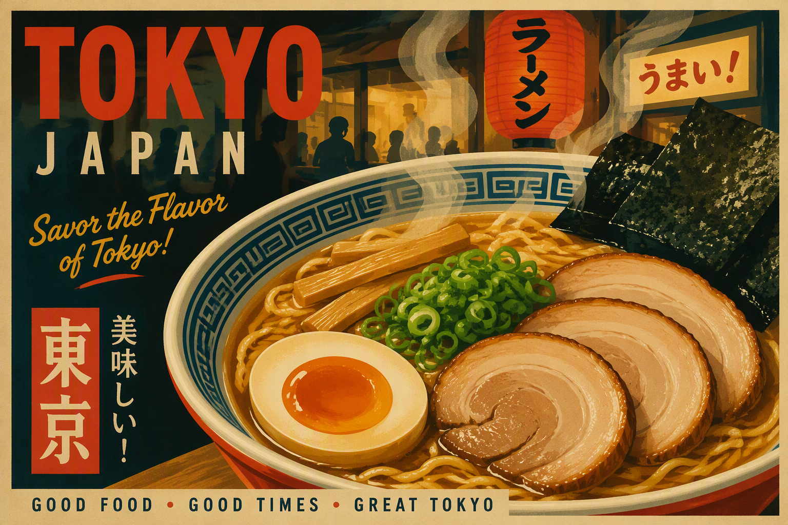 Höyryävä ramen-kulho perinteisessä ravintolassa Höyryävä ramen-kulho perinteisessä ravintolassa