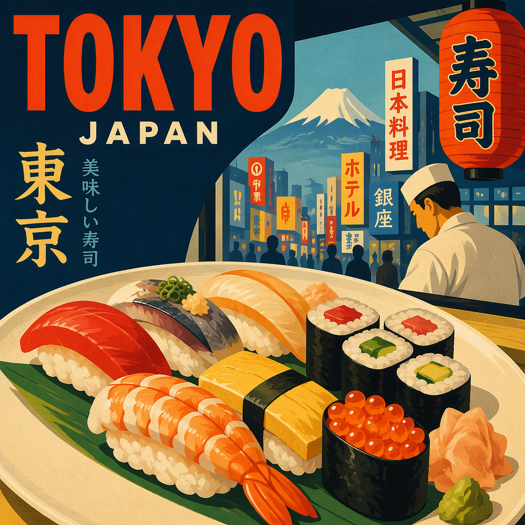 Tuoreita sushiannoksia minimalistisella lautasella Tuoreita sushiannoksia minimalistisella lautasella