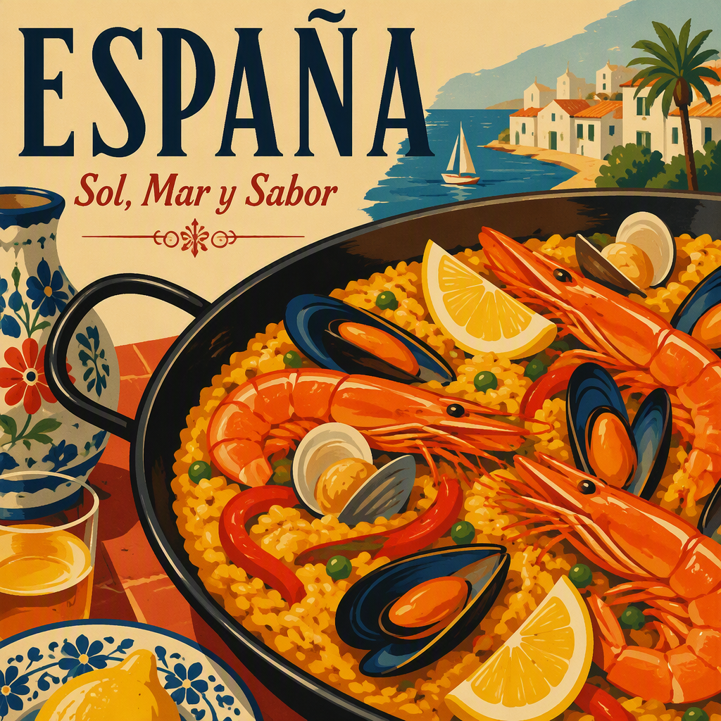 Perinteinen espanjalainen mereneläväpaella pannulla