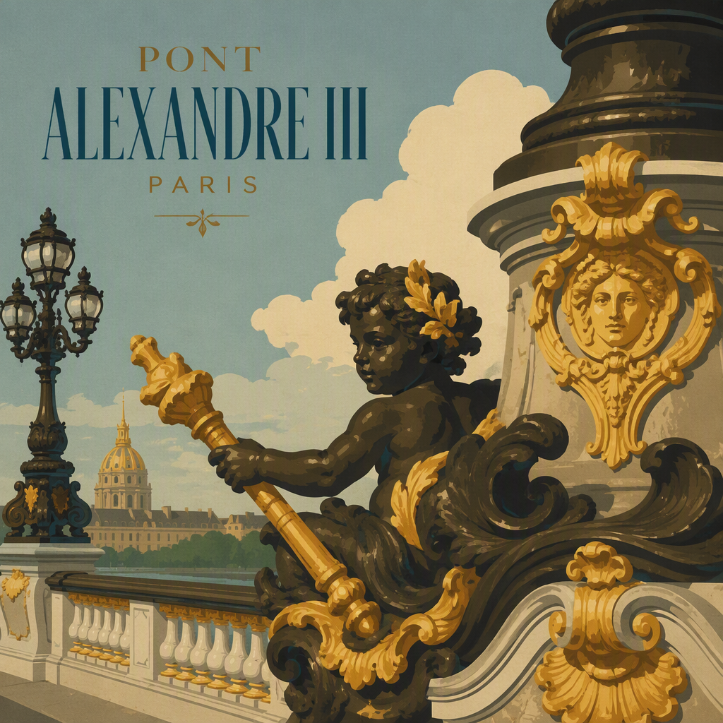 Pont Alexandre III -sillan koristeelliset yksityiskohdat