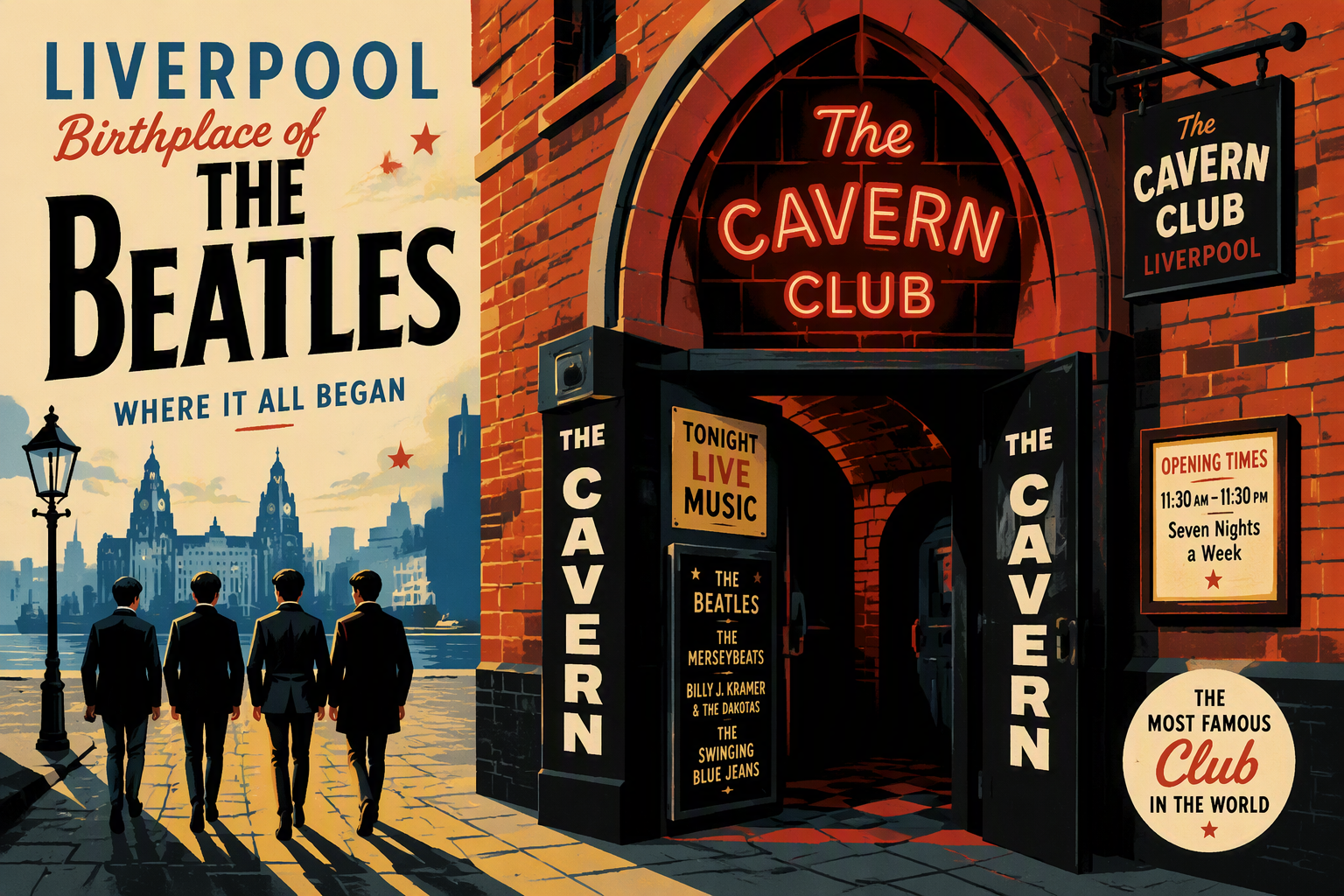 Historiallinen musiikkiklubi Liverpoolin keskustassa