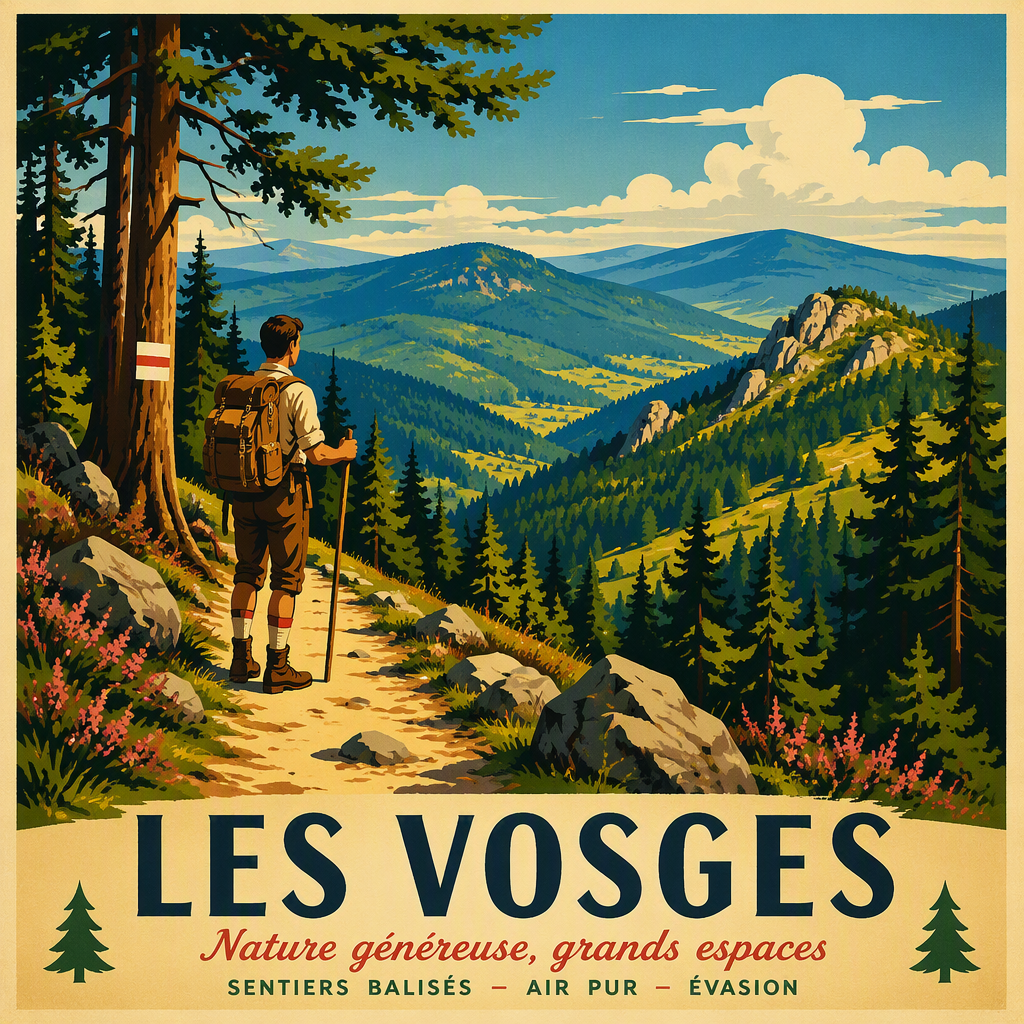 Vaelluspolku metsäisessä Vogeesien vuoristossa Vaelluspolku metsäisessä Vogeesien vuoristossa