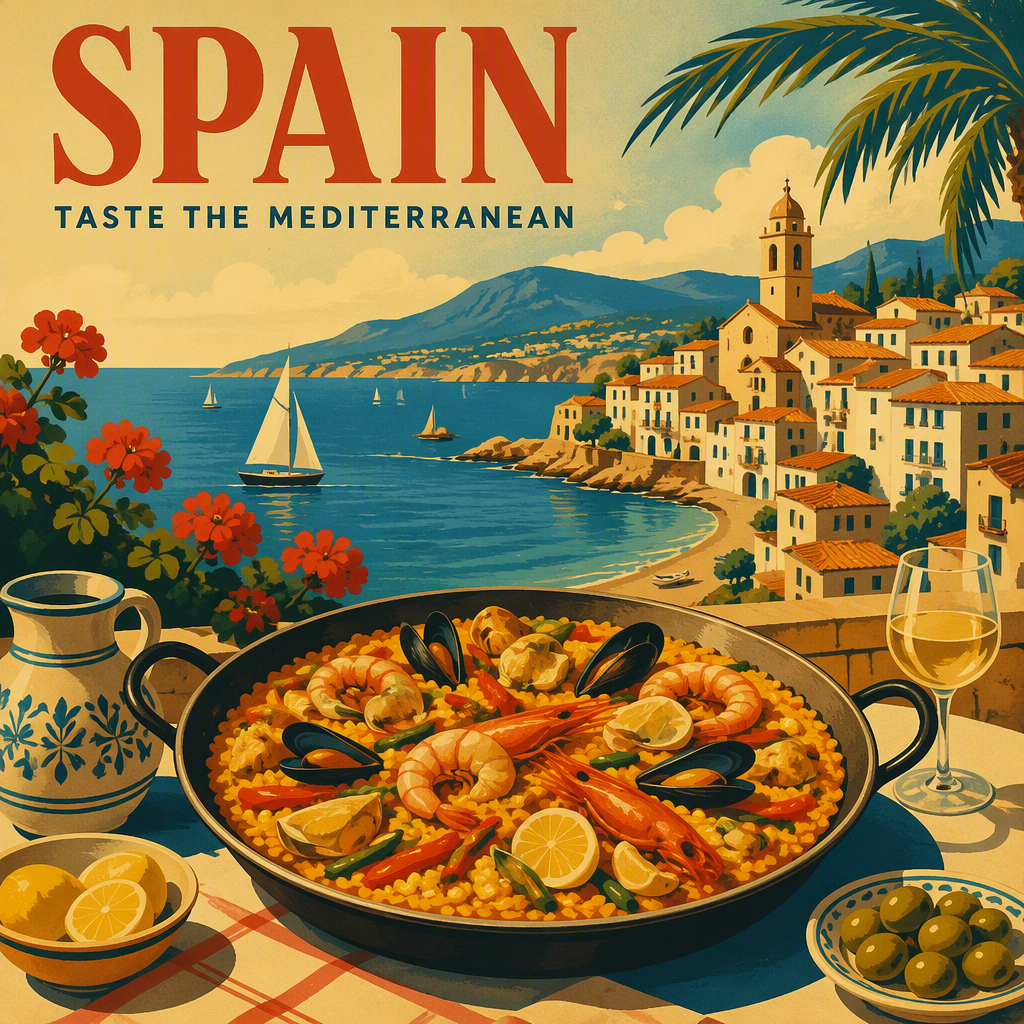 Perinteinen valencialainen paella tarjoiltuna laakealla pannulla Perinteinen valencialainen paella tarjoiltuna laakealla pannulla